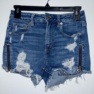 Dark wash American eagle shorts